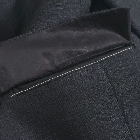 Hart Schaffner Marx Gold Trumpeter Wool Blazer in Charcoal Check Men's Size 46R - Picture 8 of 9